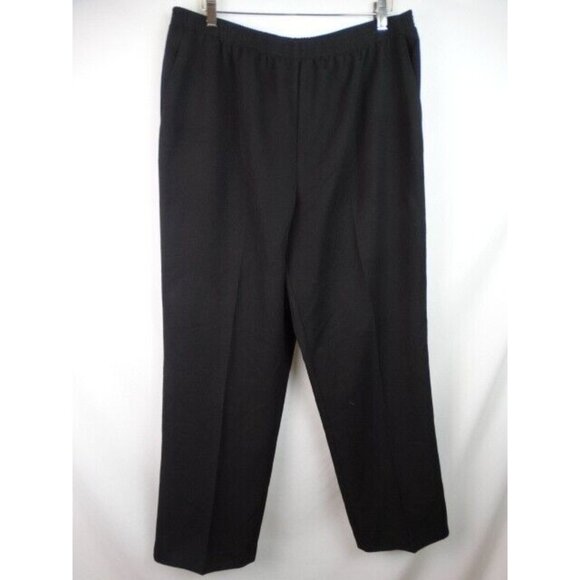 Alfred Dunner Women's Pants Plus Size 20 Black Elastic Waist Casual Pants - Picture 1 of 7